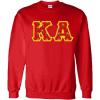 Kappa Alpha Fraternity Crest Twill Letter Crewneck Sweatshirt(Red)