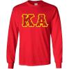 Kappa Alpha Fraternity Crest Twill Letter Longsleeve Tee(Red)