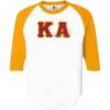 Kappa Alpha Lettered Raglan T-Shirt(White W/Gold)