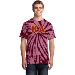 Kappa Alpha Essential Tie-Dye Lettered Tee(Maroon)
