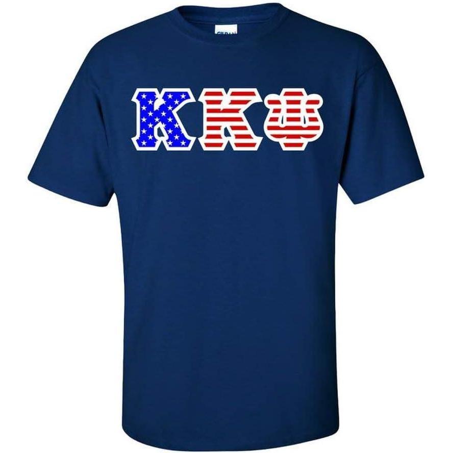 imageKappa Kappa Psi Greek Letter American Flag TeeNavy Blue