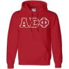Greekgear Alpha Sigma Phi Lettered Hooded Sweatshirt(Red)
