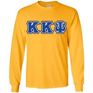 3 Color Twill Kappa Kappa Psi Custom Twill Twill-Long-Sleeve-Tee(Gold)
