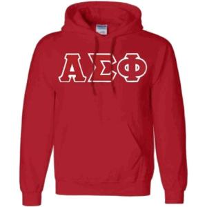 Greekgear Alpha Sigma Phi Lettered Hooded Sweatshirt(Red)