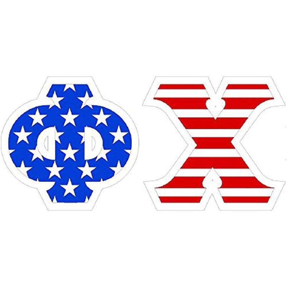 imagePhi Chi American Flag Greek Letter Sticker