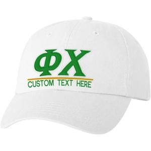 Personalized Phi Chi Greek Line Hat(White)