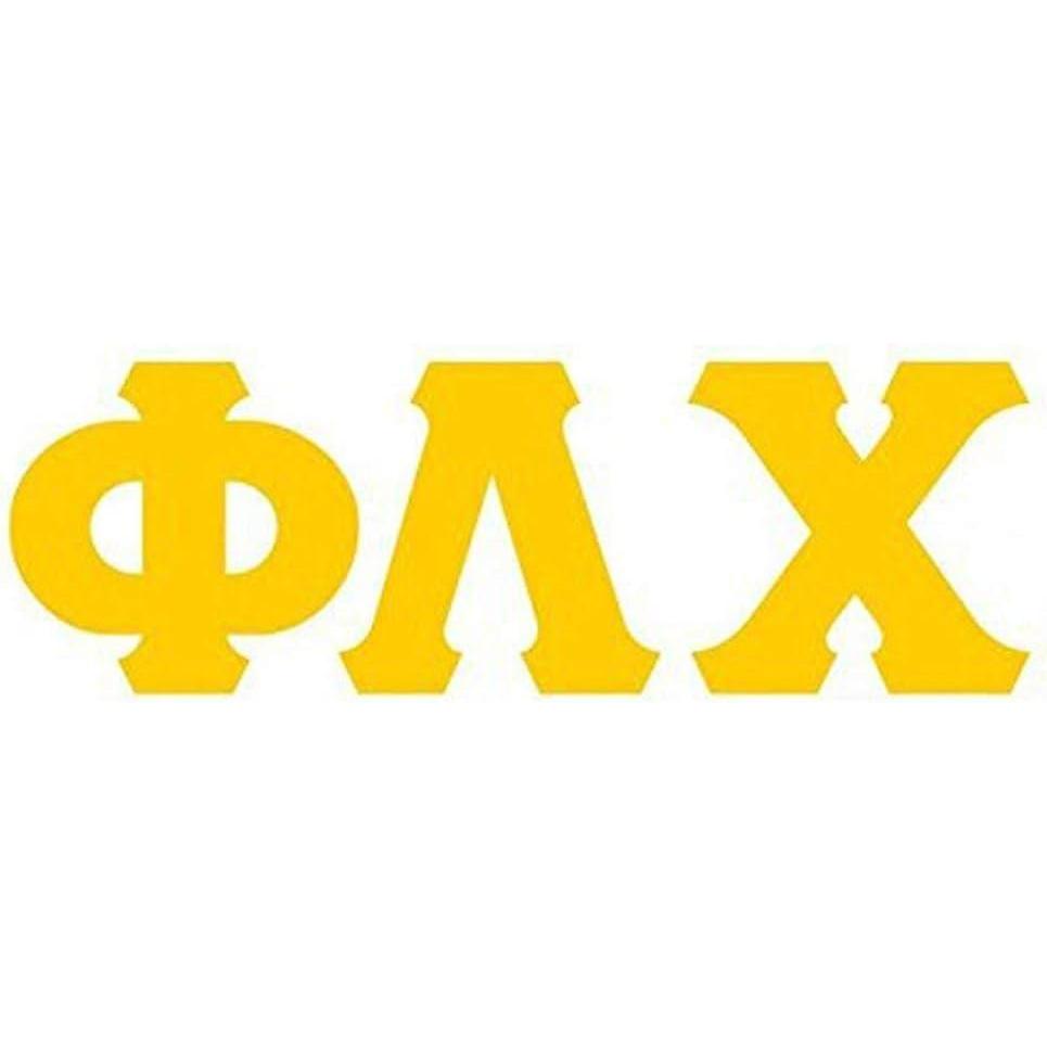 imagePhi Lambda Chi Big Greek Letter Window Sticker Decal 4 Inches Athletic GoldAthletic Gold