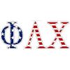 Phi Lambda Chi American Flag Greek Letter Sticker – 2.5″ Tall