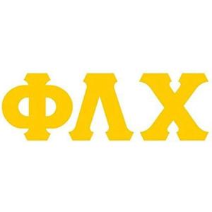 Phi Lambda Chi Big Greek Letter Window Sticker Decal 4 Inches Athletic Gold(Athletic Gold)