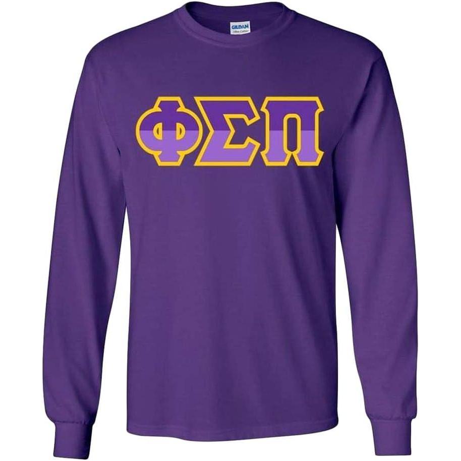 imagePhi Sigma Pi Two Tone Greek Lettered Longsleeve TeePurple