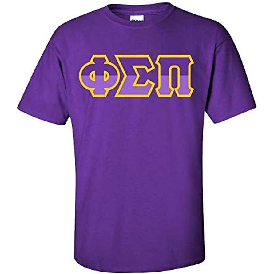 imagePhi Sigma Pi Two Tone Greek Lettered TShirtPurple
