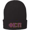 Phi Sigma Pi Big Greek Lettered Knit Cap(Black)