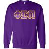 Phi Sigma Pi Two Tone Greek Lettered Crewneck Sweatshirt(Purple)