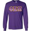 Phi Sigma Pi Two Tone Greek Lettered Longsleeve Tee(Purple)