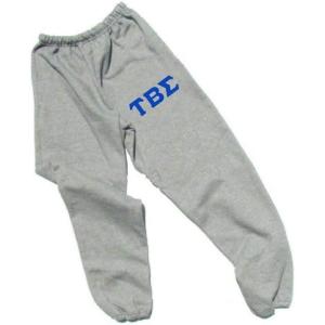 Greekgear Women’s Tau Beta Sigma Lettered Thigh Sweatpants(Sports Grey)