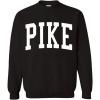 Greekgear Men’s Pi Kappa Alpha Pike BIG TEXT Crewneck Sweatshirt Black(Black)