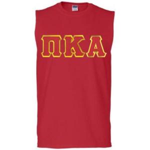 Pi Kappa Alpha Lettered Sleeveless Tee(Red)