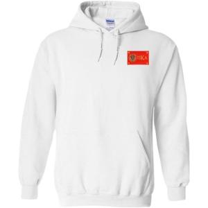 Pi Kappa Alpha Pike Flag Patch Hooded Sweatshirt(White)