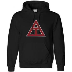 Greekgear Triangle Fraternity Letters Hooded Sweatshirt(Black)