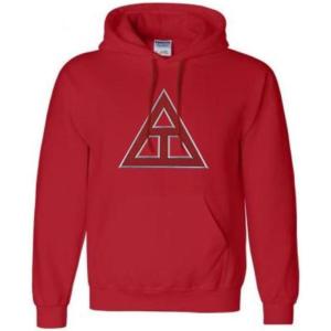 Greekgear Triangle Fraternity Letters Hooded Sweatshirt(Red)