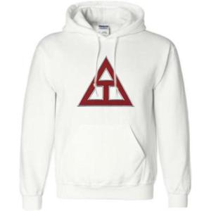 Greekgear Triangle Fraternity Letters Hooded Sweatshirt(White)
