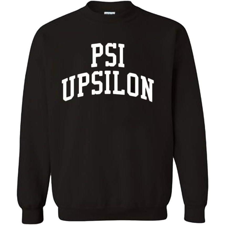 imageGreekgear Mens Psi Upsilon Arched Crewneck Sweatshirt BlackBlack