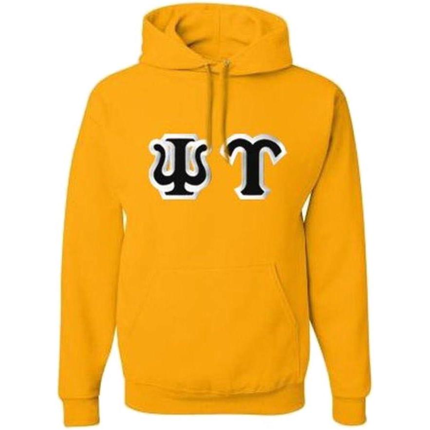 imageGreekgear Psi Upsilon Custom Twill Hooded SweatshirtAthletic Gold