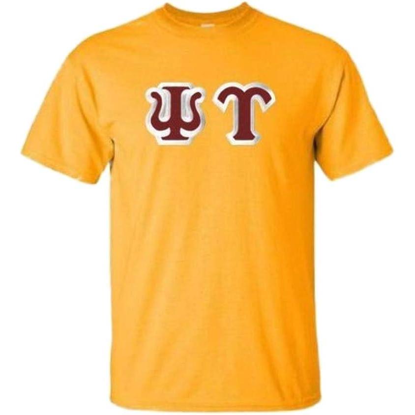 imagePsi Upsilon Custom Twill Short Sleeve TShirtGold WMaroon Letter Color