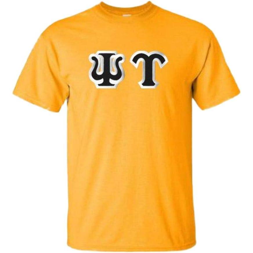 imagePsi Upsilon Custom Twill Short Sleeve TShirtGold WNavy Letter Color