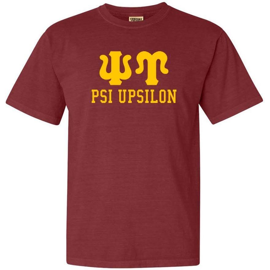 imagePsi Upsilon Greek Heavyweight TShirtBerry