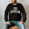 Greekgear Men’s Psi Upsilon Arched Crewneck Sweatshirt Black(Black)