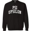 Greekgear Men’s Psi Upsilon Arched Crewneck Sweatshirt Black(Black)