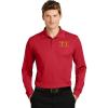 Psi Upsilon World Famous Long Sleeve Dry Fit Polo(True Red)