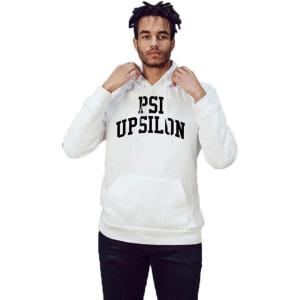Greekgear Psi Upsilon Arched Hooded Sweatshirt(White)