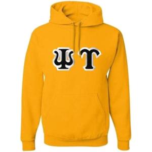 Greekgear Psi Upsilon Custom Twill Hooded Sweatshirt(Athletic Gold)