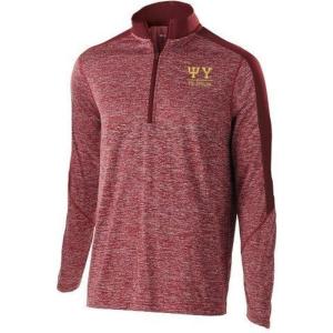 Greekgear Psi Upsilon Fraternity Electrify 1/2 Zip Pullover(Maroon Heather/Maroon)