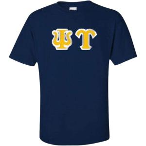 Psi Upsilon Custom Twill Short Sleeve T-Shirt(Navy Blue)