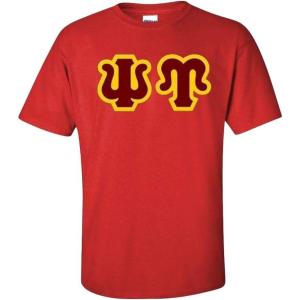 Psi Upsilon Custom Twill Short Sleeve T-Shirt(Red)