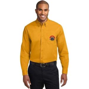 Psi Upsilon Long Sleeve Oxford(Athletic Gold/Light Stone)