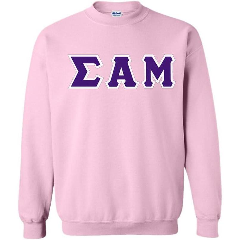 imageGreekgear Sigma Alpha Mu Lettered CrewneckPink