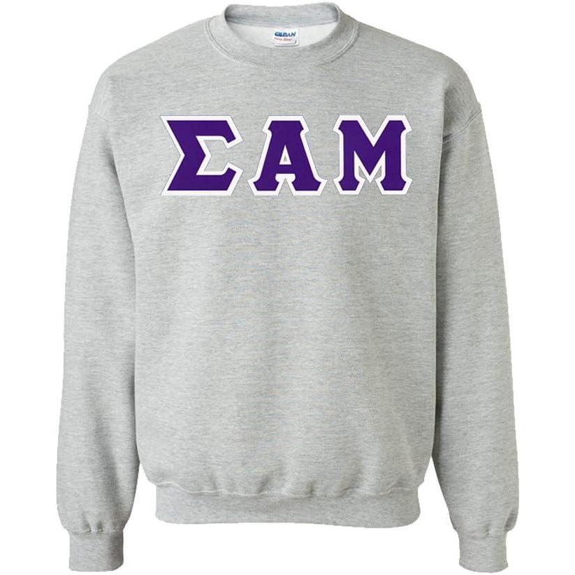 imageGreekgear Sigma Alpha Mu Lettered CrewneckSports Grey