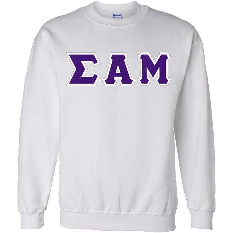 imageGreekgear Sigma Alpha Mu Lettered CrewneckWhite