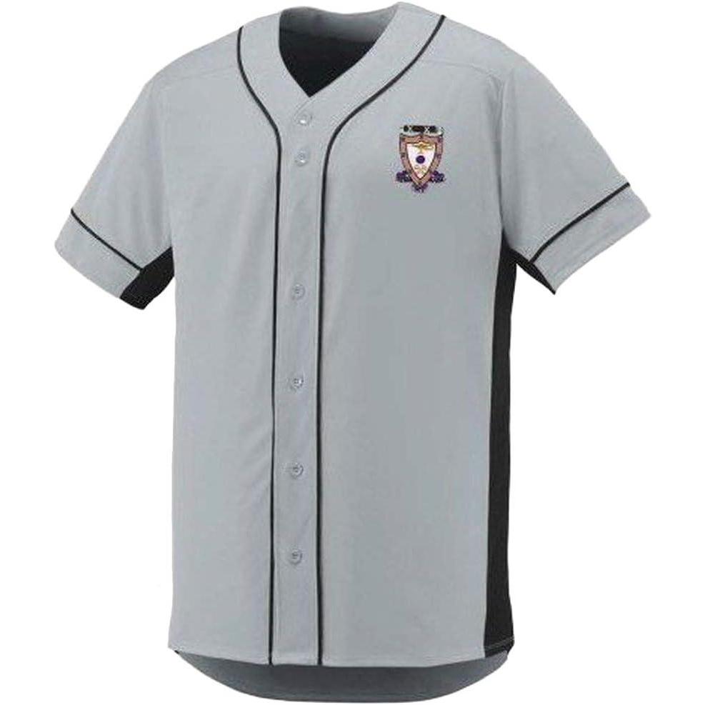 imageSigma Alpha Mu Fraternity Crest Slugger Baseball JerseySilverBlack