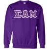 Sigma Alpha Mu Fraternity Crest Twill Letter Crewneck Sweatshirt(Purple)