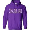 Sigma Alpha Mu Fraternity Crest Twill Letter Hooded Sweatshirt(Purple)