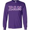 Sigma Alpha Mu Fraternity Crest Twill Letter Longsleeve Tee(Purple)