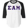 Sigma Alpha Mu Lettered Raglan T-Shirt(White W /Red)