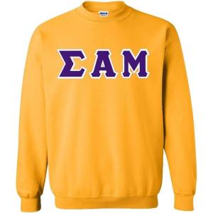 Greekgear Sigma Alpha Mu Lettered Crewneck(Athletic Gold)