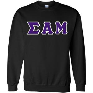 Greekgear Sigma Alpha Mu Lettered Crewneck(Black)