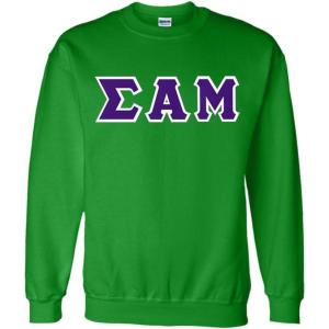 Greekgear Sigma Alpha Mu Lettered Crewneck(Irish Green)